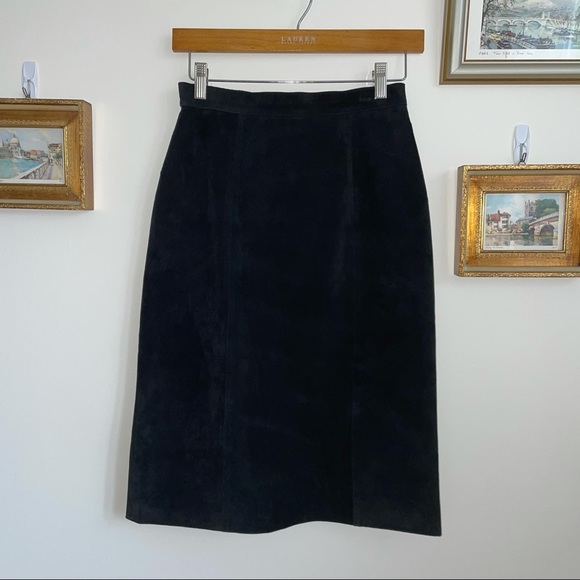 Vintage Genuine Suede Pencil Skirt - Picture 14 of 16
